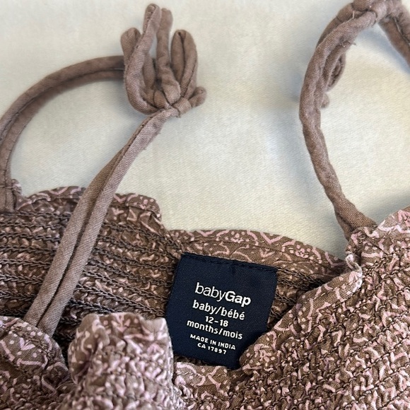 GAP Brown Smocked Baby Top - Picture 2 of 2